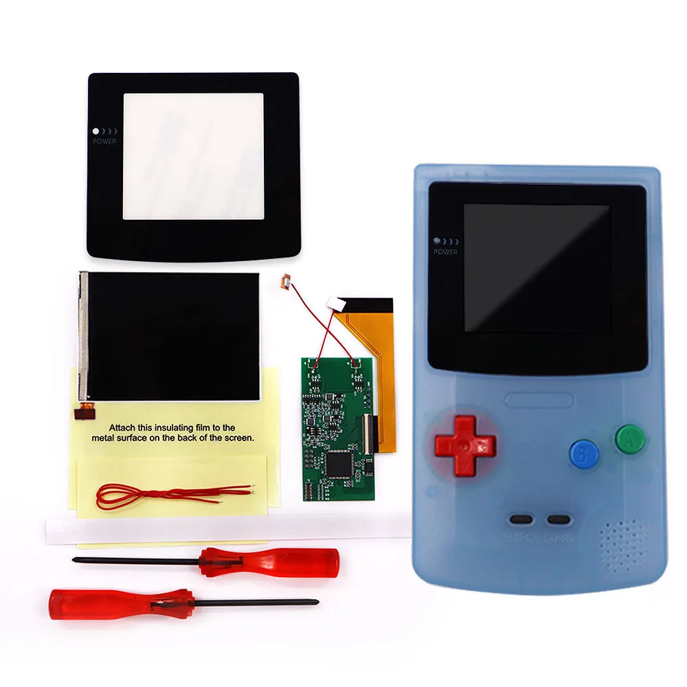 Diy 3.2 polegada gbc backlight lcd tela cheia para game boy cor ips lcd v3 gbc ips lcd mod com tamanho de exibição original