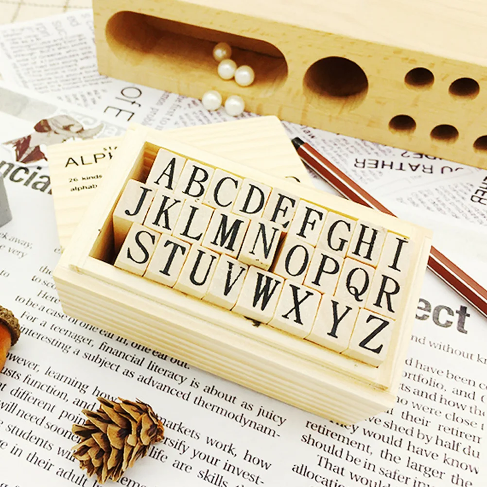 

Stationery Letter Combination Seal Scrapbook Stamp Kit Rubber Wood Stamps Student