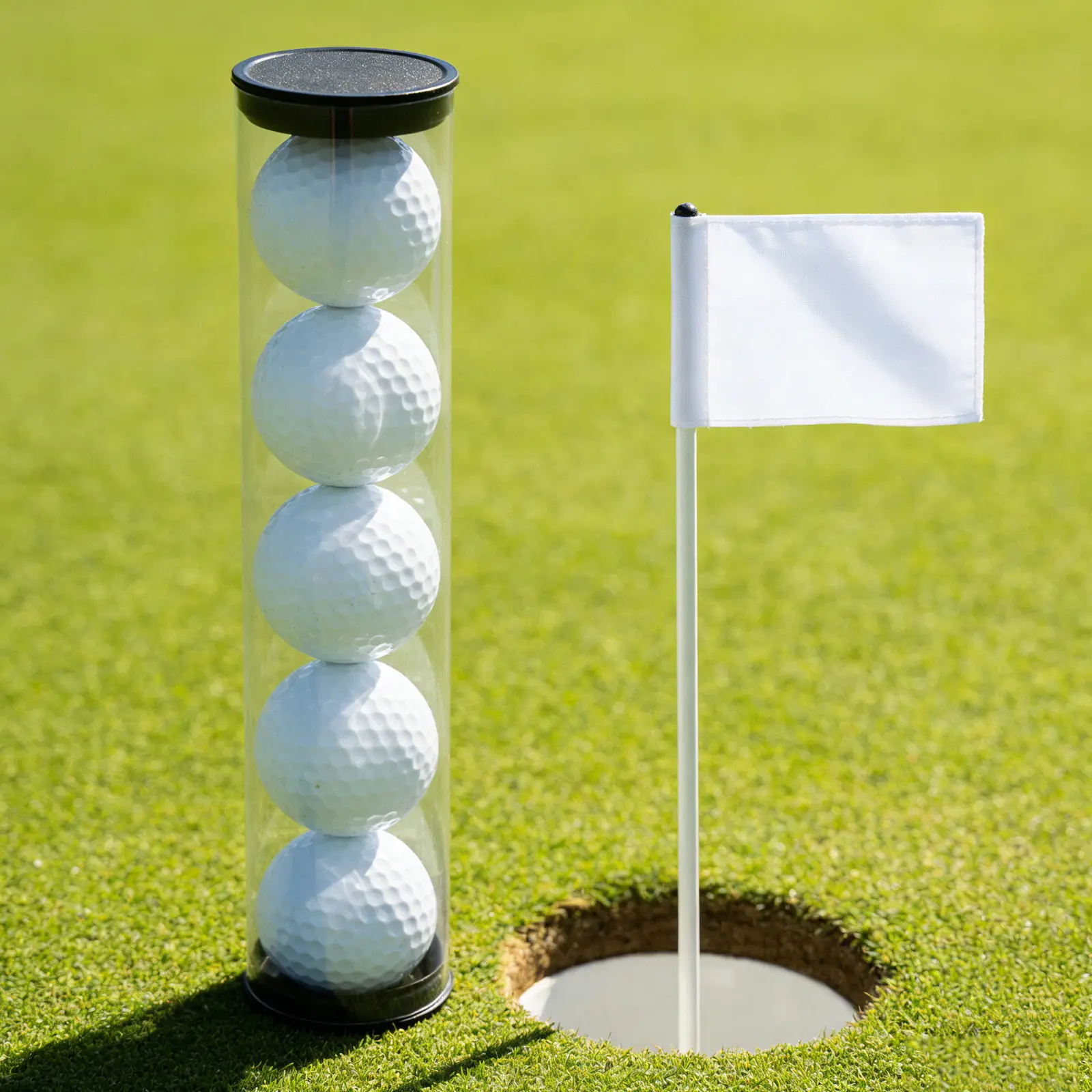 2Pcs Transparent Golf Ball Tubes Plastic Storage Container Caps Portable Golf Protector Tube Display Box Clear Packing Tube