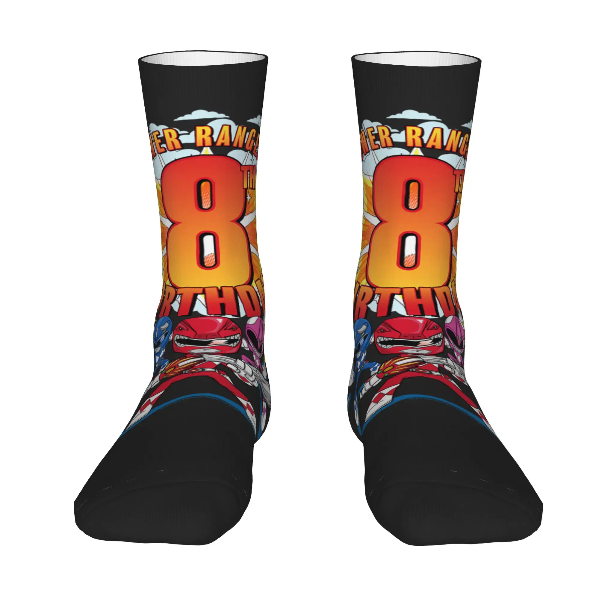 cycling socks Power Rangers Awesome 8th Birthday Mini Action Crazy Men's compression Socks Unisex items Crew Sock