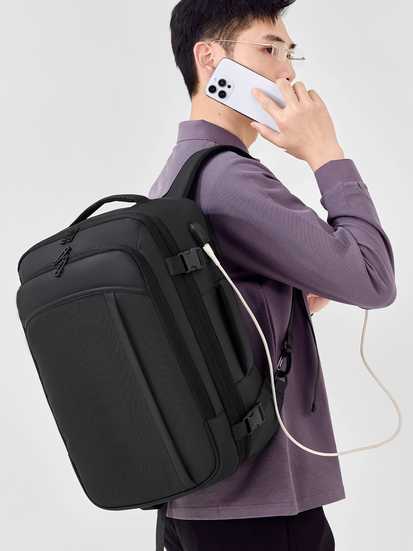 men's-business-travel-backpack-large-capacity-computer-bag-expandable-multi-function-short-trip-backpack-commuter-style
