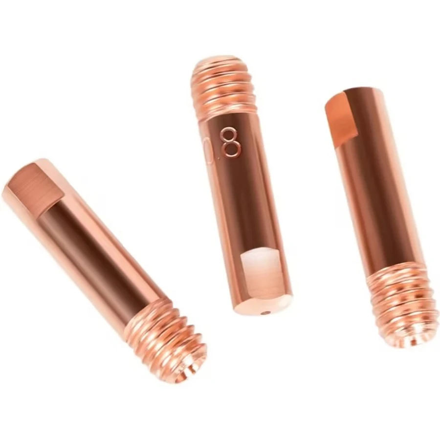 5 قطعة تلميح فوهة MB-15AK M6 * 25 مللي متر شعلة لحام الاتصال تلميح فوهة 0.6/0.8/0.9/1.0/1.2 مللي متر لأجزاء MB-15AK 14AK MIG/MAG