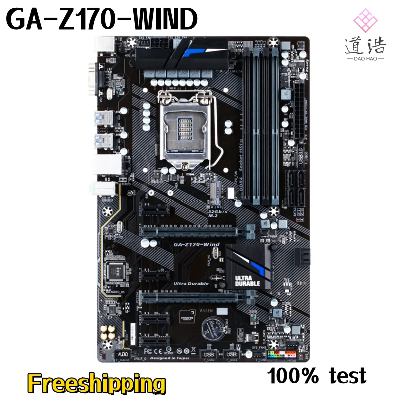 

Материнская плата для телефона 64 Гб M.2 SATA3.0 LGA 1151 DDR4 ATX Z170, материнская плата 100% протестирована, полностью работает