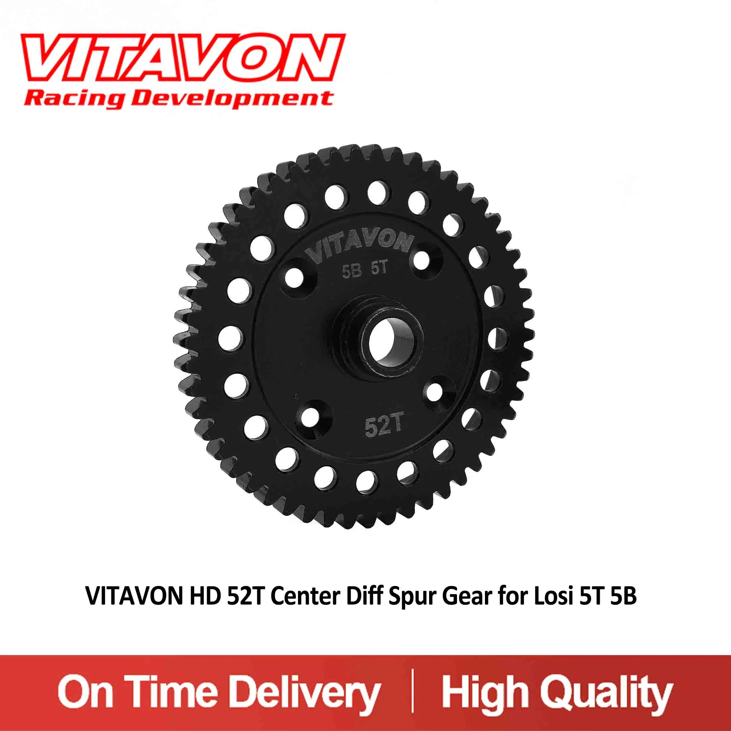 VITAVON HD Steel 52T Center Diff Spur Gear for Losi 5T 5B