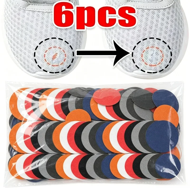 6pcs Shoe Patch Vamp Repair Sticker Subsidy Sports Shoes Insoles Heel Protector Hole Repair Lined Anti-Wear Heel Foot Care Tool