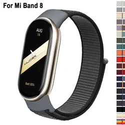 Correa de nailon para reloj inteligente xiaomi Mi Band 8, pulsera deportiva de repuesto con NFC