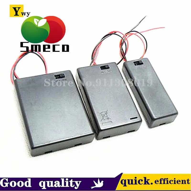 2PCS/LOT Battery Box With Switch And Cover No. 5Battery Holder 1 Section 2 Section 1/2/3/4 Section With 15CM Line Spot