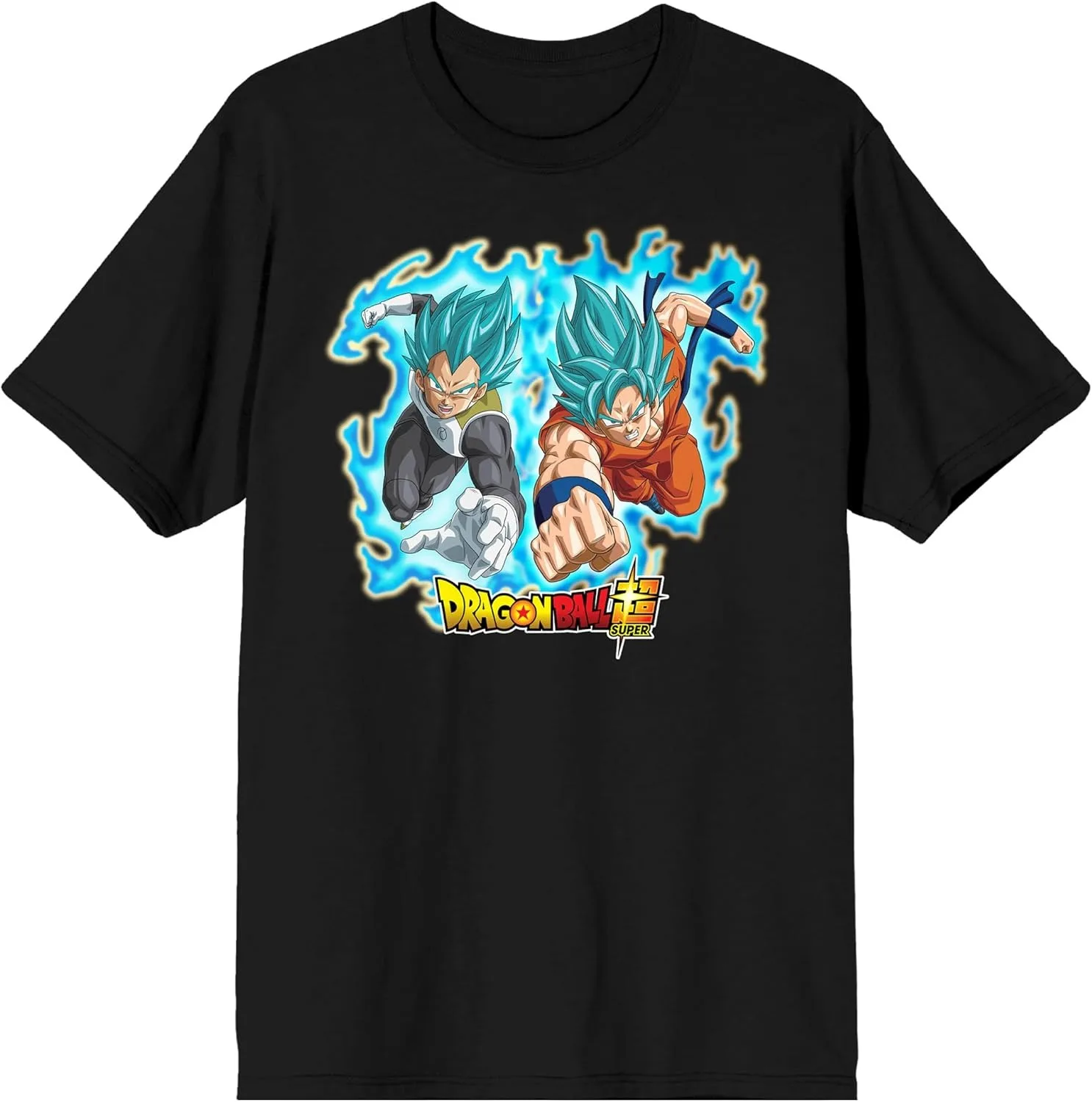 2026 Sommer Dragon Ball Super 100% Baumwolle Herren T-Shirt Goku & Vegeta Super Saiyan Blue Aufdruck Top, Unisex & Familien-Matching Y2k