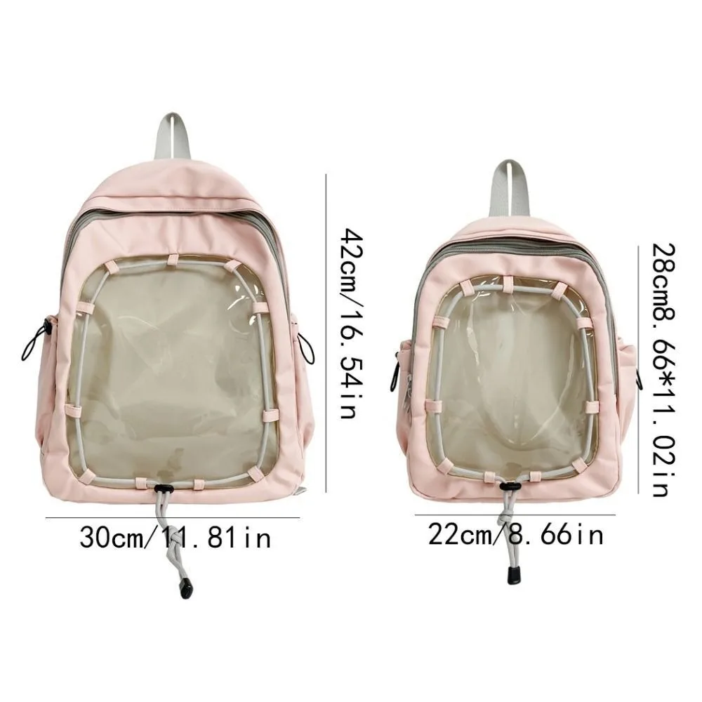 Neue Transparente Baumwolle Puppe Ita Tasche Große Kapazität Freizeit Y2K Puppe Display Tasche DIY Dekoration Student Transparent Rucksack