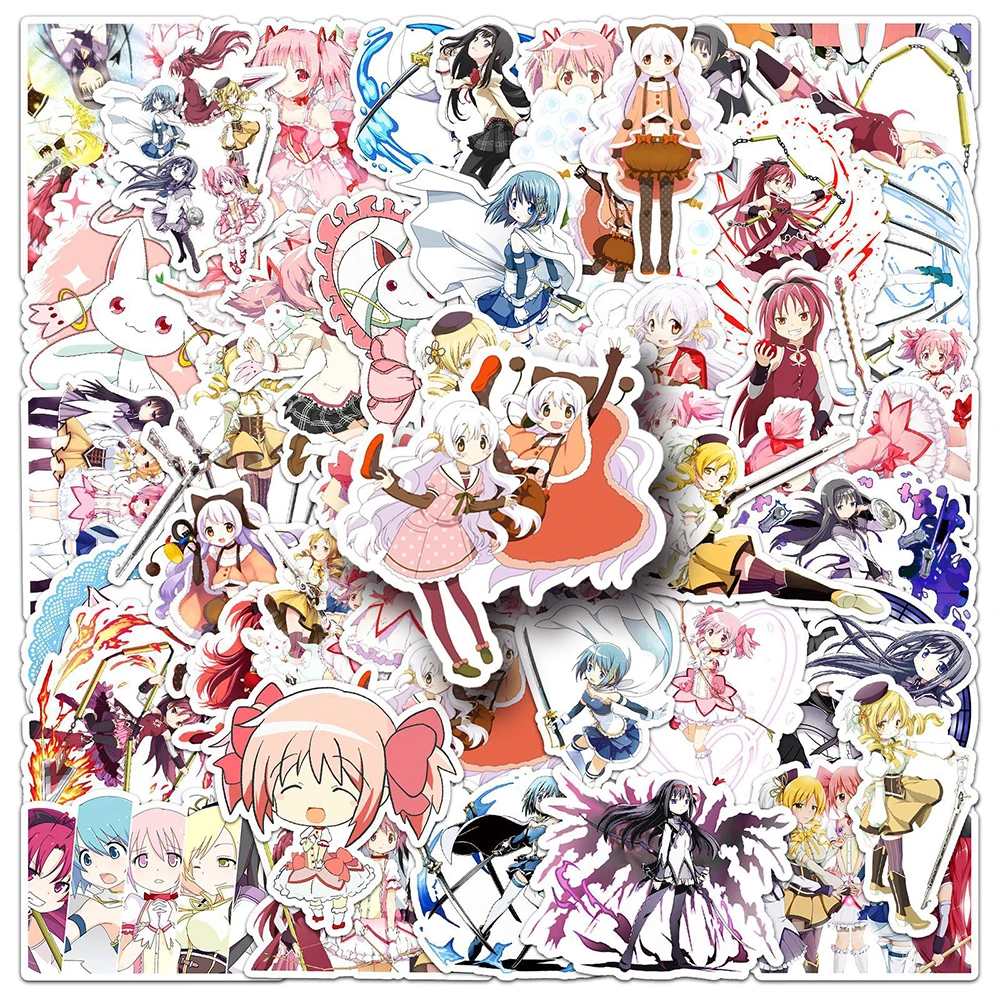 

10/30/50pcs Cute Puella Magi Madoka Magica Anime Stickers Kawaii Kaname Madoka Decals Scrapbook Guitar Phone Cartoon Sticker Toy