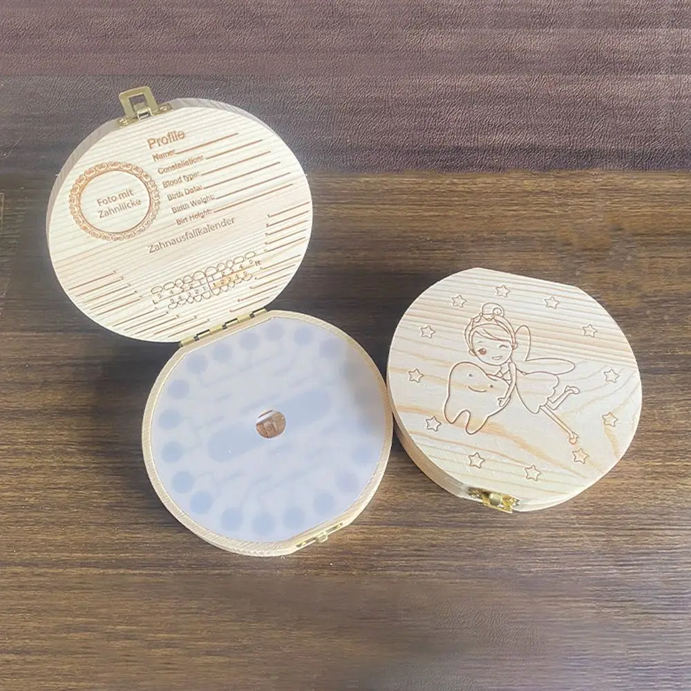 Durable Wooden Tooth Box Collecting Teeth Umbilical Cord Box Tooth Storage Box Milk Teeth Organizer Save Gifts Tooth Box