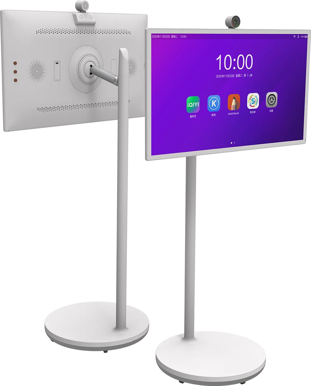 

22 25 32 Inch Portable Smart TV with Wireless Mobile USB Interface Built-in 5-9h Battery Life Digital LCD Display and Wheels