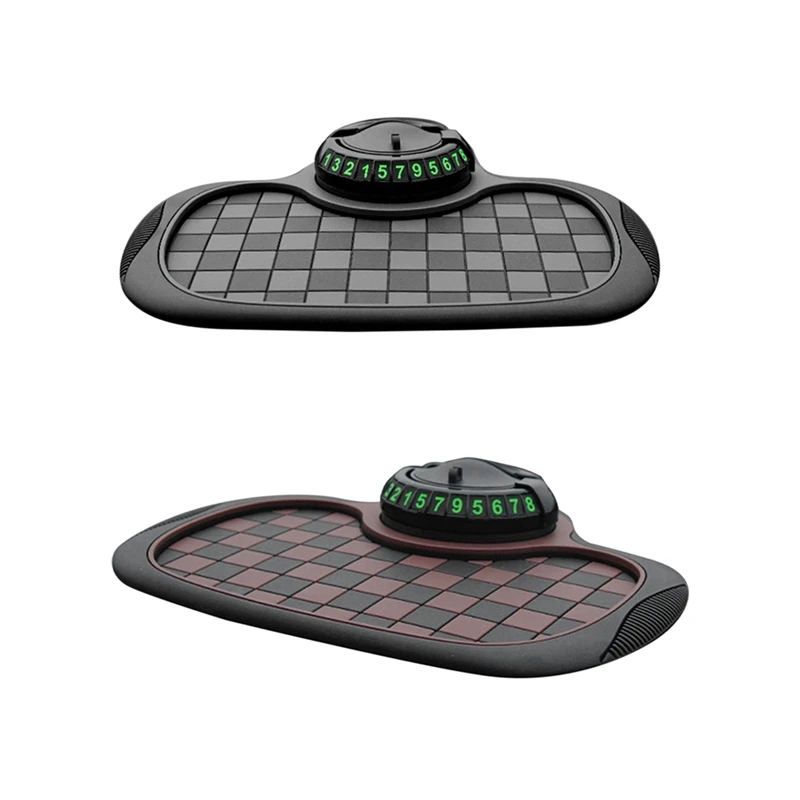 Car Anti-Skid Mat Mobile Phone Center Console Anti-Skid Mat Multifunction Three-In-One Parking Number Plate Holder