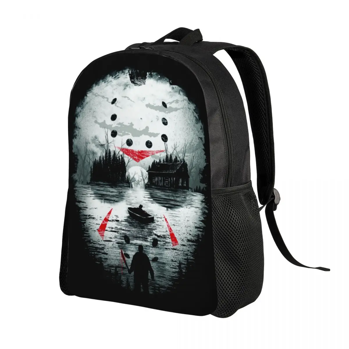 Custom Horror Movie Character Killer Backpack for Men Women Water Resistant College School Halloween Film Bag Print Bookbags