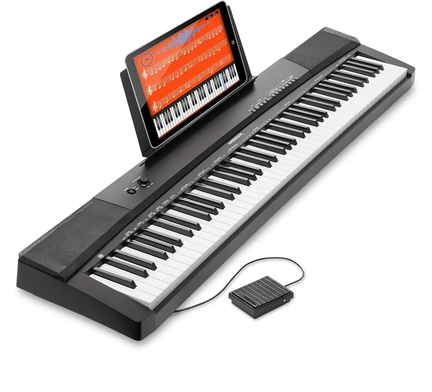 88 Key Digital Keyboard Piano - Full-Size, Semi-Weighted Keys - Portable Electronic Keyboard Piano with Built-In Speakers