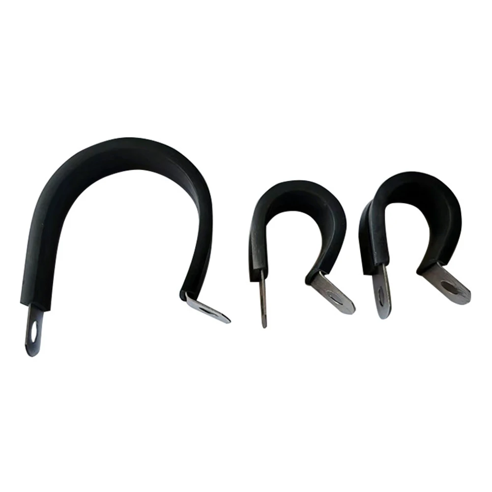 Hose Clamps Rubber P Clips Accessories Anti-rust Cable Clamp Cable Installation Construction Tools Flat Hardware