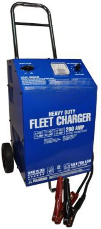 Equipment 6006AGM Charger, 6/12/24V 70/65/30A, Agm, 280 Amp Cranking Assist, Wheels