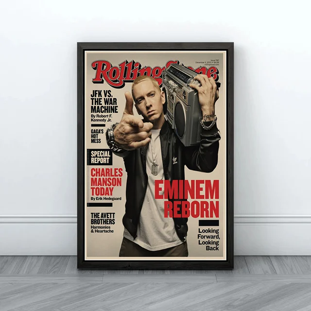 Eminem Posters 8 Mile Poster Hip Hop Rapper Singer Retro Poster Canvas Painting Decorative Wall Wall Art Decortion
