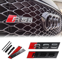 For Audi RS3 RS4 RS5 RS6 RS7 RS8 S3 S4 S5 S6 S7 S8 3D ABS Chrome Black Badge Car Hood Front Grille Emblem Decoration Accessories