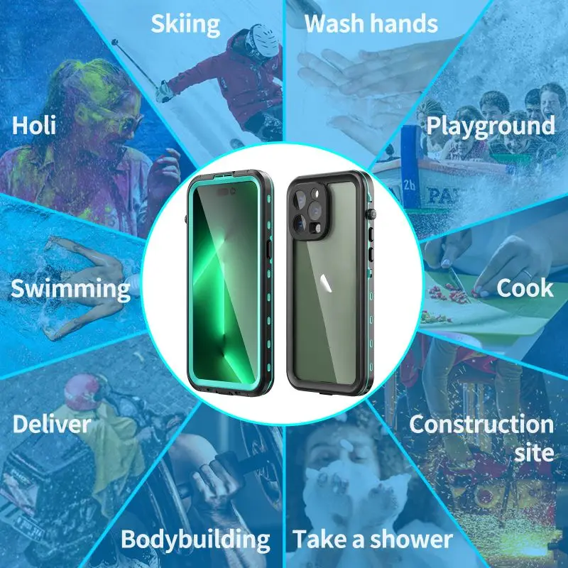 IP68 Waterproof For IPhone 16 15 14 13 12 11 Pro Max XS Max XR SE 78 Case RedPepper Cover Diving Underwater Swim Outdoor Sports