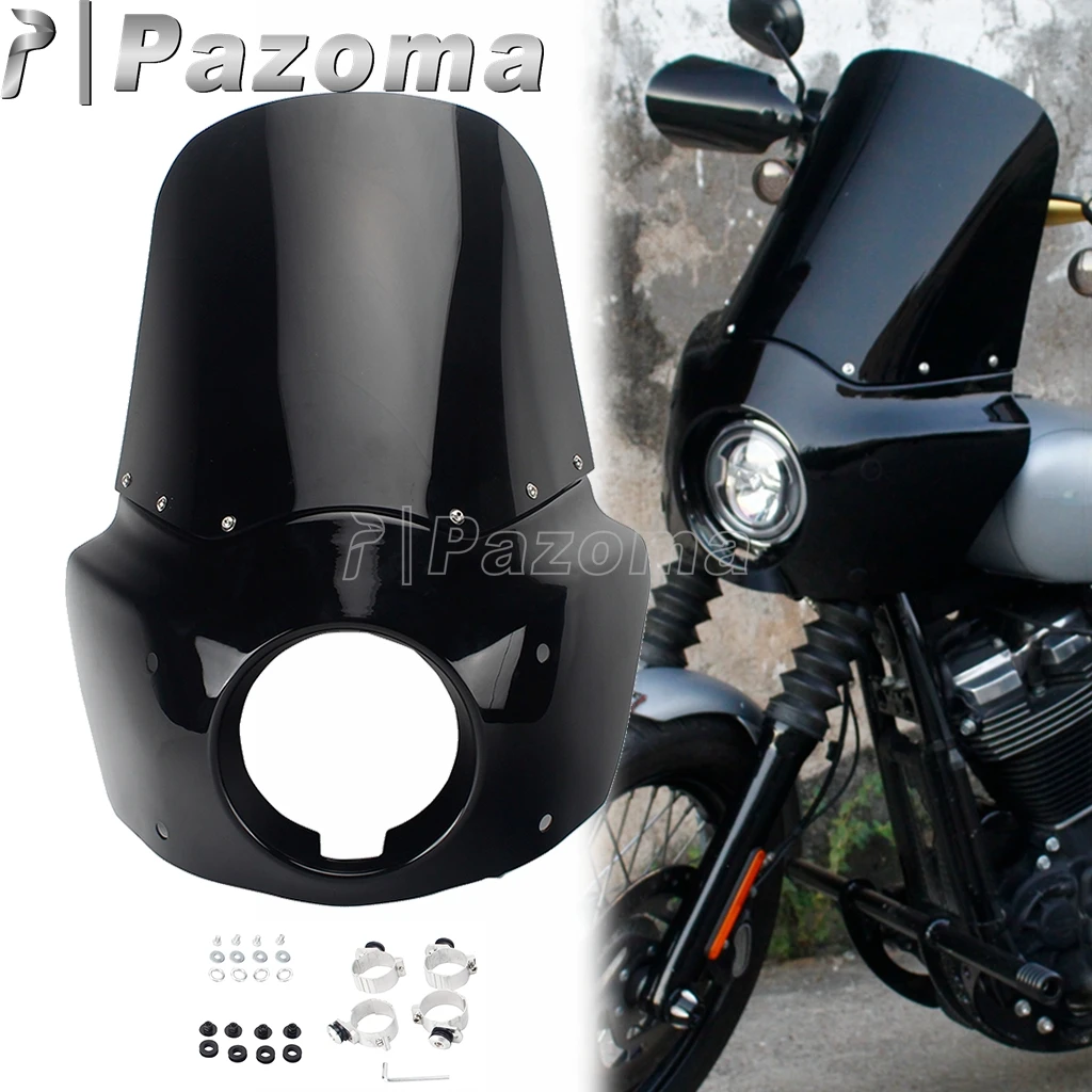 PAZOMA Black Motorcycle Windshiel 5 3/4