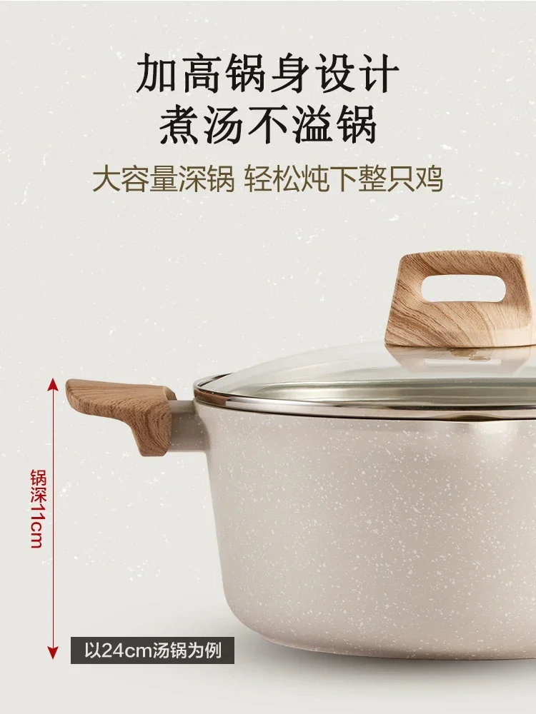 

Household cooking stew milk pot induction cooker gas binaural porridge ramen pot