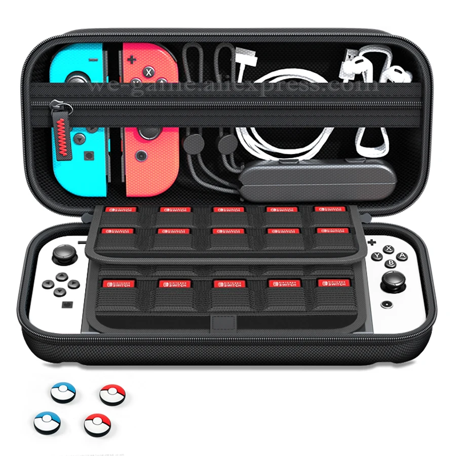 

Switcholed High Quality Storage Travel Case for Nintendo Switch OLED Portable Carrying Protect Bag with 20 Game Cartridge Holder