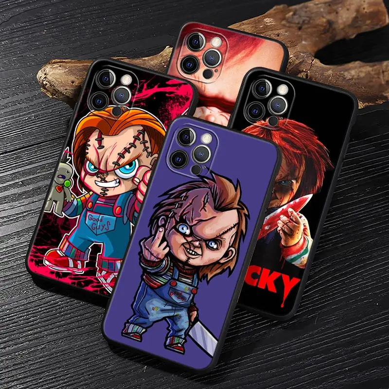 Horror Scary Chucky Doll Funda For iphone 14 Case For iPhone 15 11 12 13 Mini 14 Pro Max XS X 7 8 15 Plus SE2020 Case Soft Cover