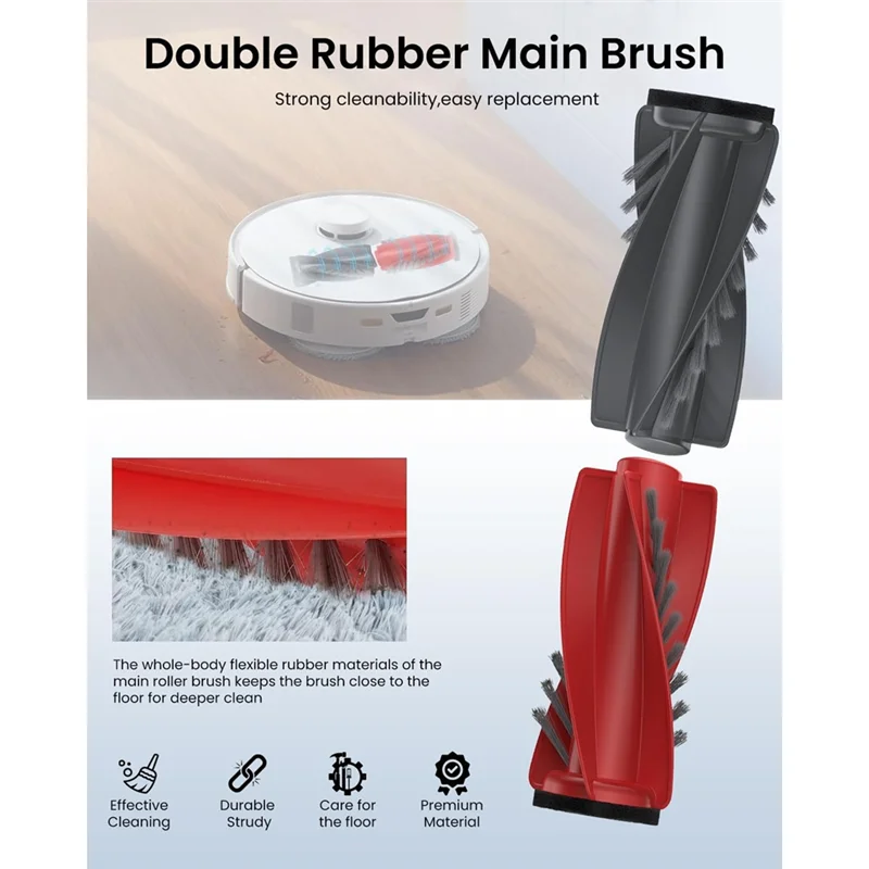 YCOC-استبدال الفرش الجانبية للفرشاة الرئيسية لقطع غيار المكنسة الكهربائية Roborock Qrevo Curv، Qrevo Edge