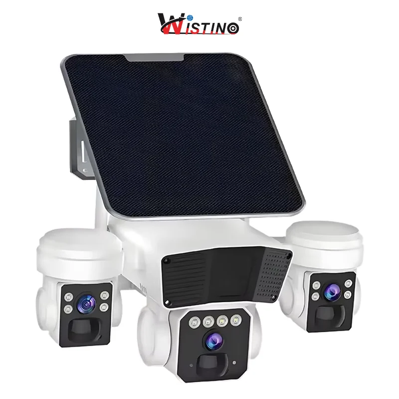 

Wistino 4G Farm Solar Camera 3 Lens PIR Human Motion Tracking Alarm Night Vision Full Color Solar Powered Security Camera