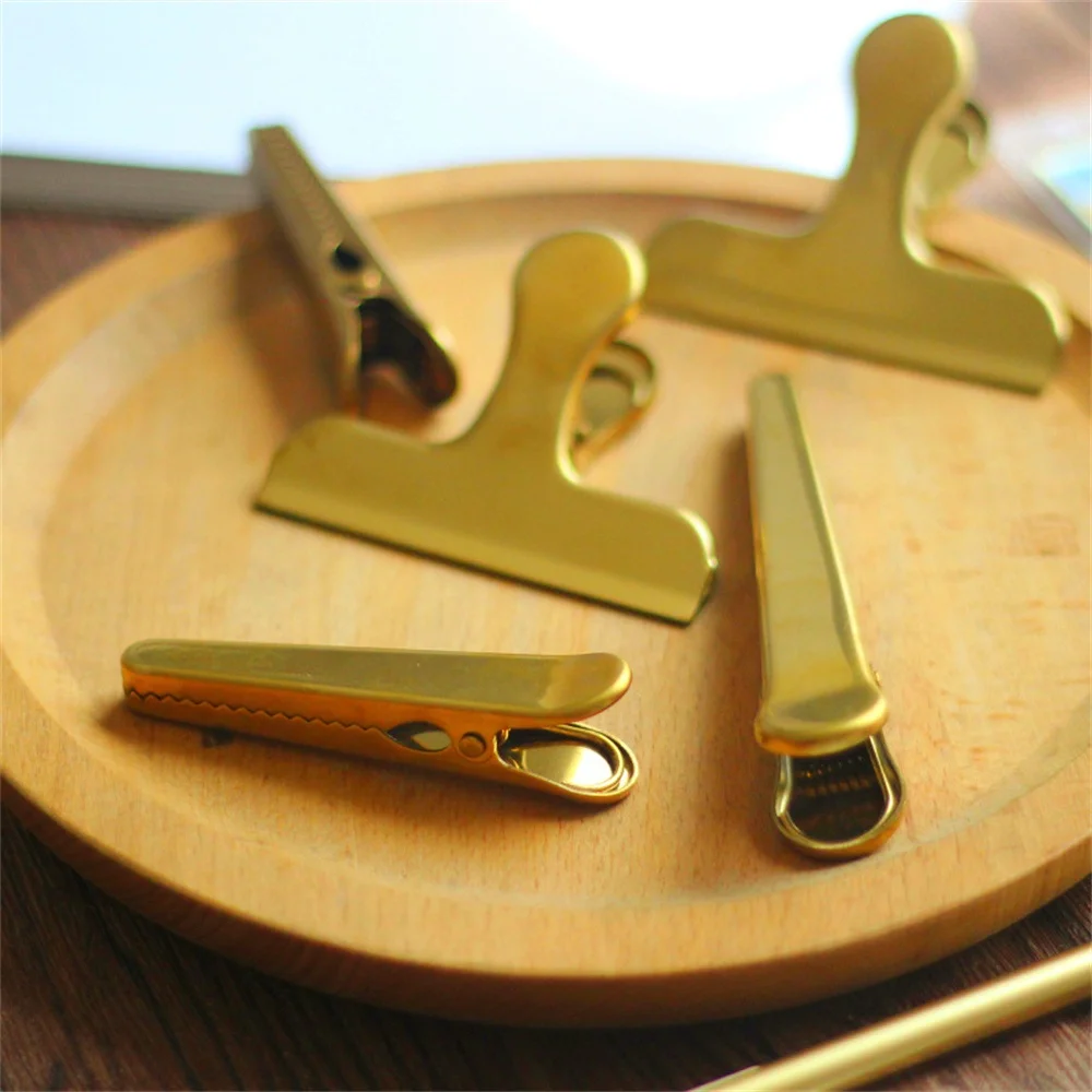 2PCS Paper Folder Rugged And Durable Exquisite And Practical Stainless Steel Independent Packaging Home Storage Bill Folder