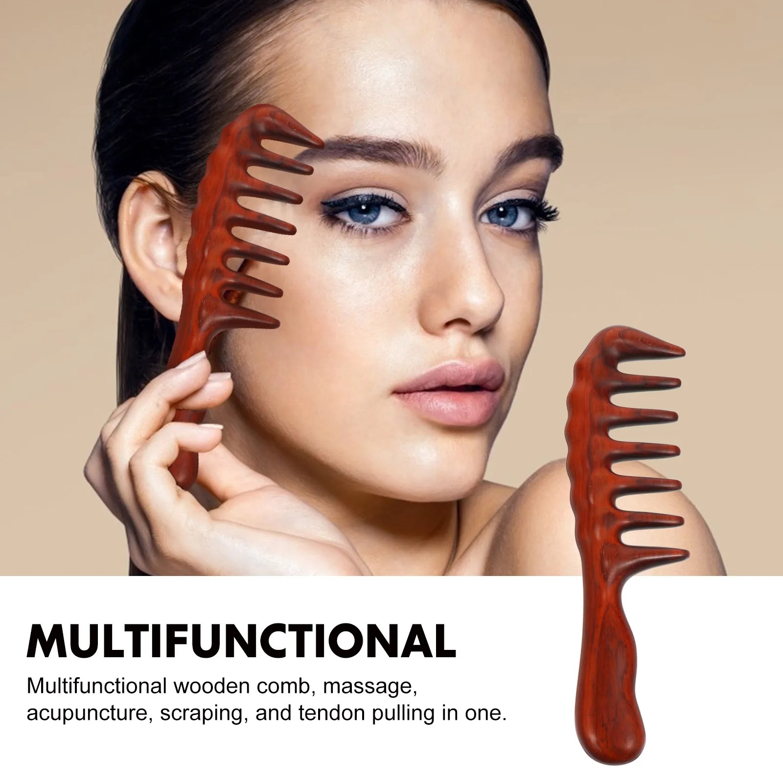 

1pc Massage Comb Sandalwood Comb Women Hair Wood Hairdressing Tool Improve Blood Circulation Portable Easy Store Thick Hair Use