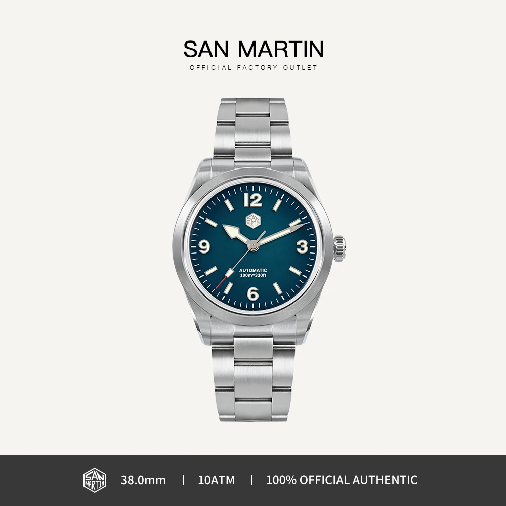

San Martin Men Watch 38MM Sport Explore Climbing NH35 Brand Stainless Steel Automatic Mechanical Watches Reloj 10Bar SN0107