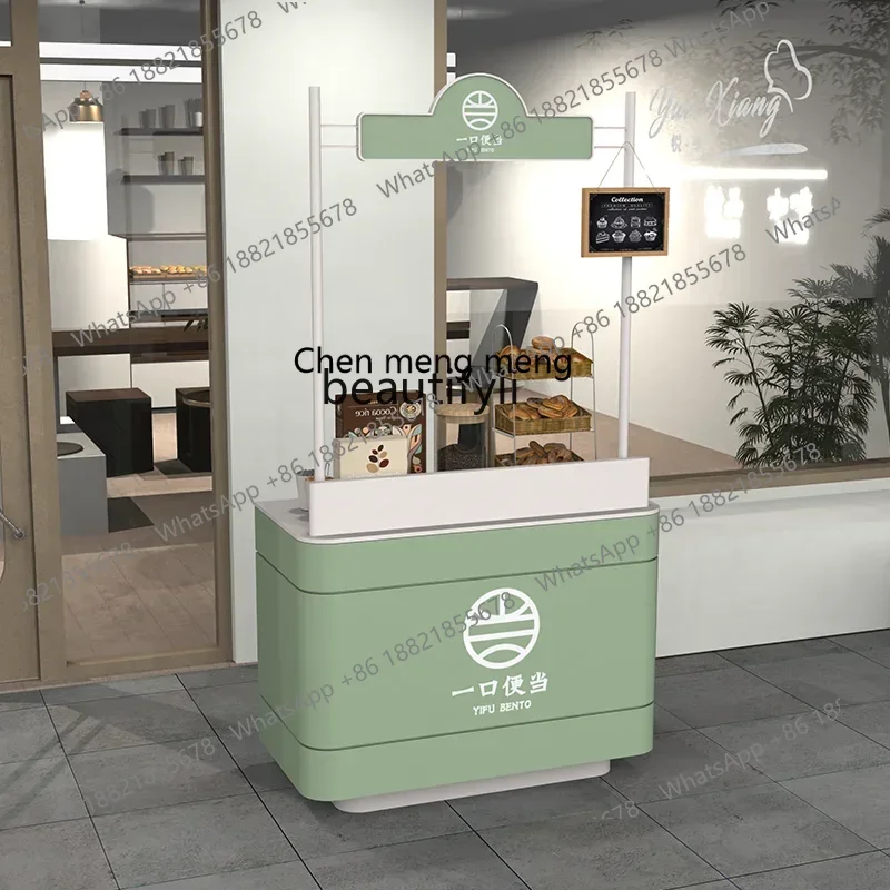 K182  Reception, simple modern restaurant guide, tea and snack welcome desk stainless steel customization