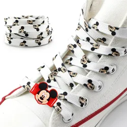 Anime Disney Mickey Mouse 1pair Shoelaces Minnie Shoelace Buckle Cartoon Shoes Decoration Kawaii Accessories Man Woman Kid Gifts