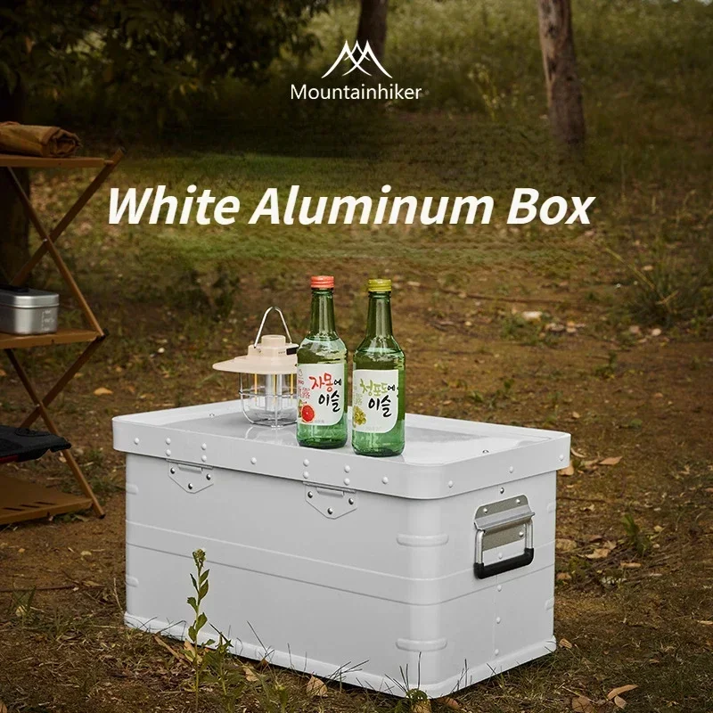 

Mounthiker White Storage Box Outdoor Camping Aluminum Alloy Box High-capacity Self-driving Car Dust Box Travel Portable Case