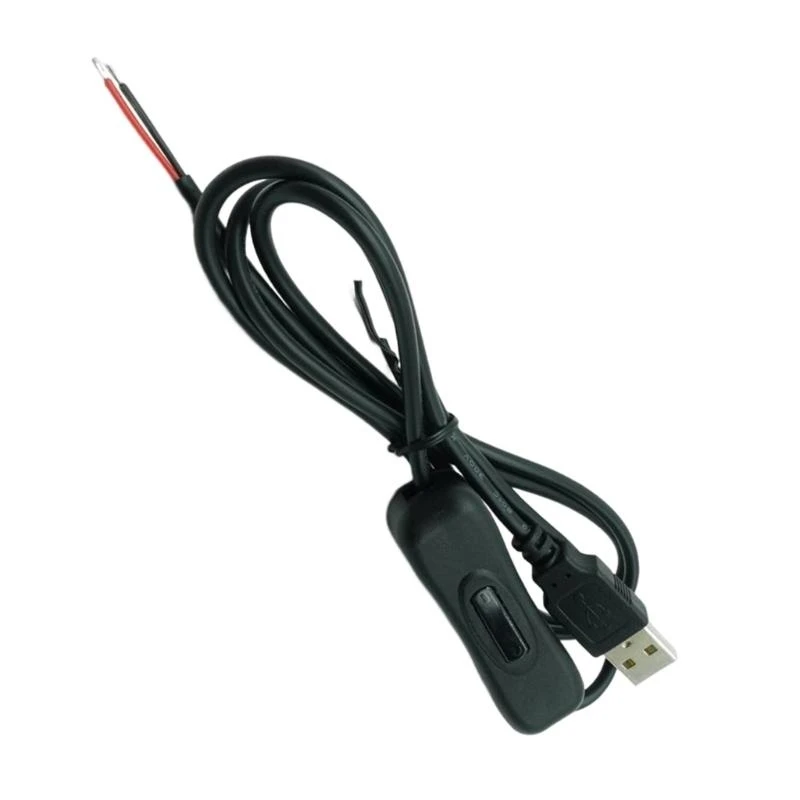 DIY 5V USB 2Pin Power Cable 1m/1.5m Wire with Switch Replacement Cable Cord with On Off Power Switch