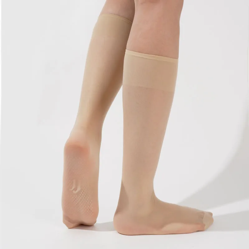 

10 пар женских ультратонких нейлоновых чулок, прозрачные эластичные женские носки до колена, летние длинные носки для девочек