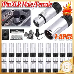 Male/Female Compact XLR Microphone Solder Adapter Adjustable 90° Right Angle XLR Audio Plug Gold Plated XLR Connector Plug