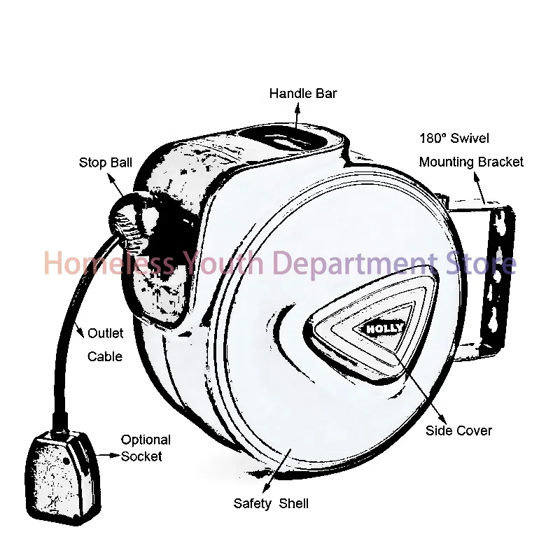 20M core submersible power cable reel household appliance cable reel 65ft wire rope heavy duty wire cable storage reel