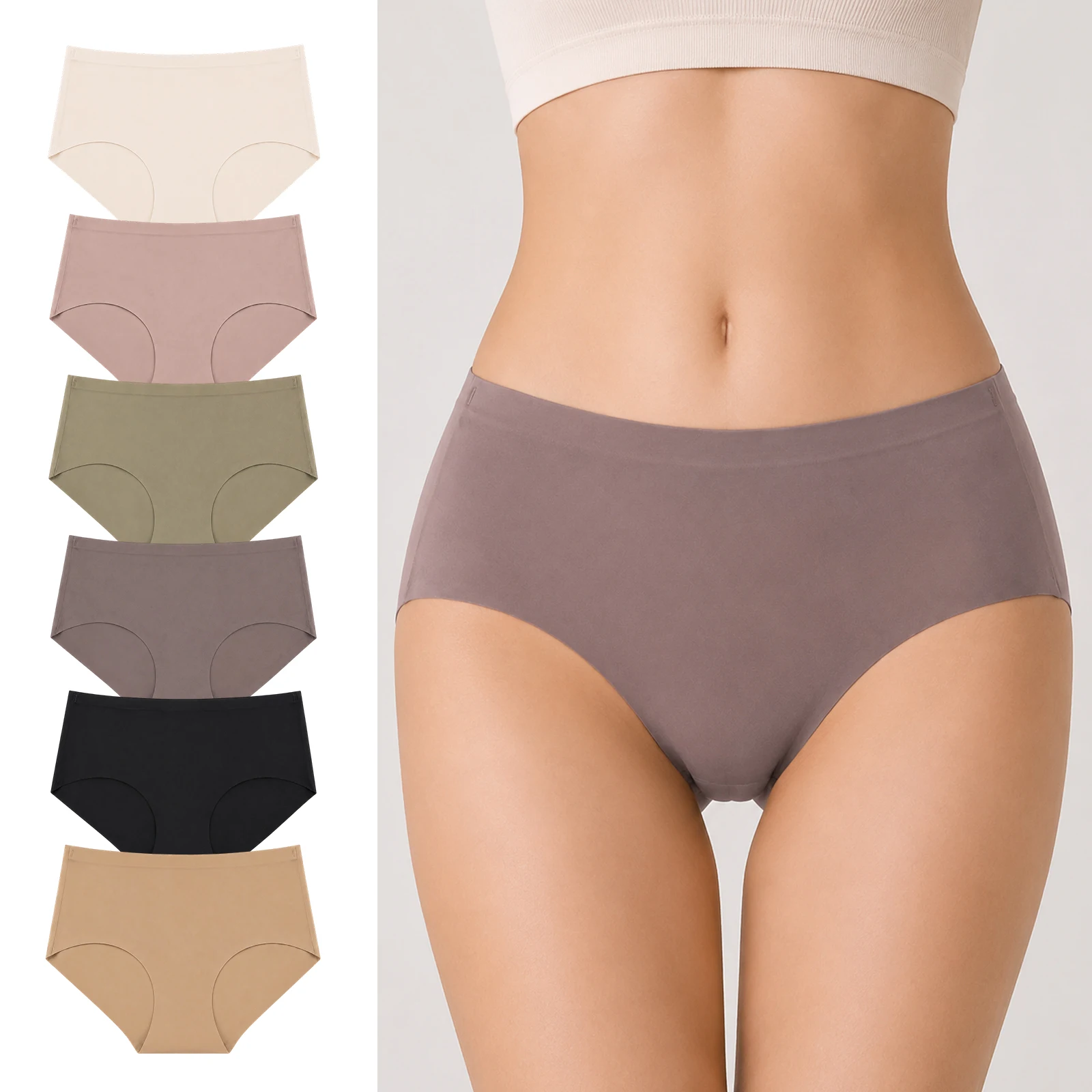 Ice Silk Panties for Women Seamless Underwear Breathable Invisible Anti Rolling Edge Quick-Drying Soft Comfort Briefs M-XXL