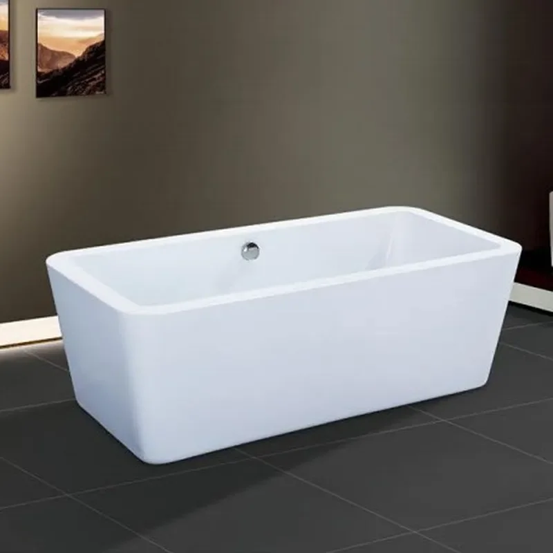 Square Acrylic Bathtub Thick Edge Thermal Insulation Durable Soaking Tub for Home Hotel Bathroom Foshan Factory Direct