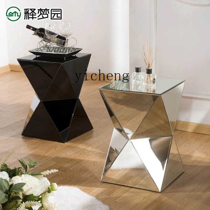

TQH boutique glass coffee table/corner table/coffee table/European furniture/mirror furniture