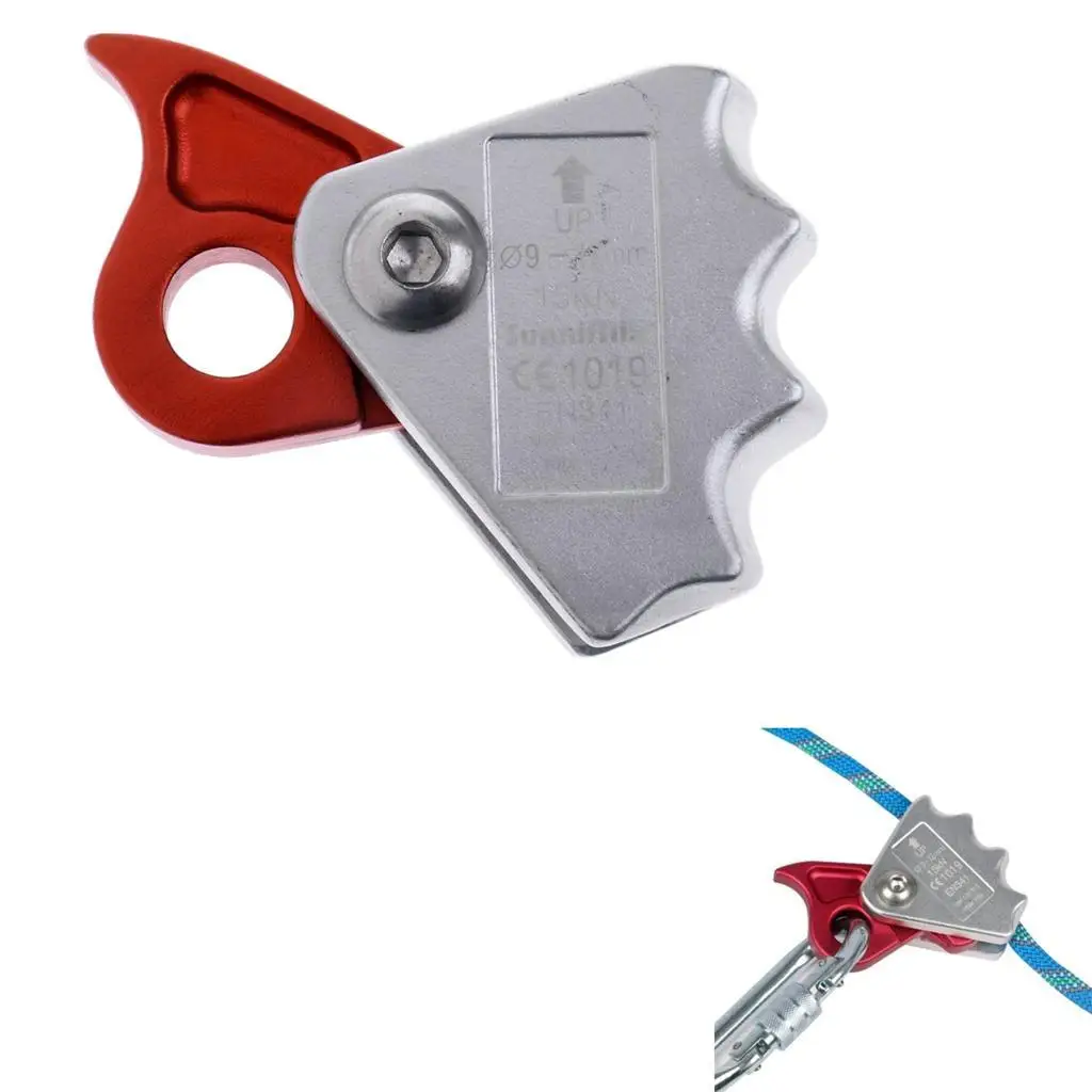 Climb Rope Grab Secure Aviation Aluminum Rescue Equipment for Rope Access Mountaineering Harness Climbing Gear