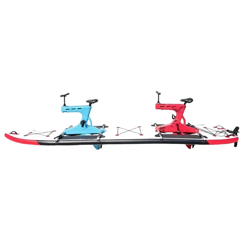 Two Seater Plasic Frame Large SUP Board Pontoons Inflatable Water Bike Speed Foldable for Lake From China Lumark OEM Custom