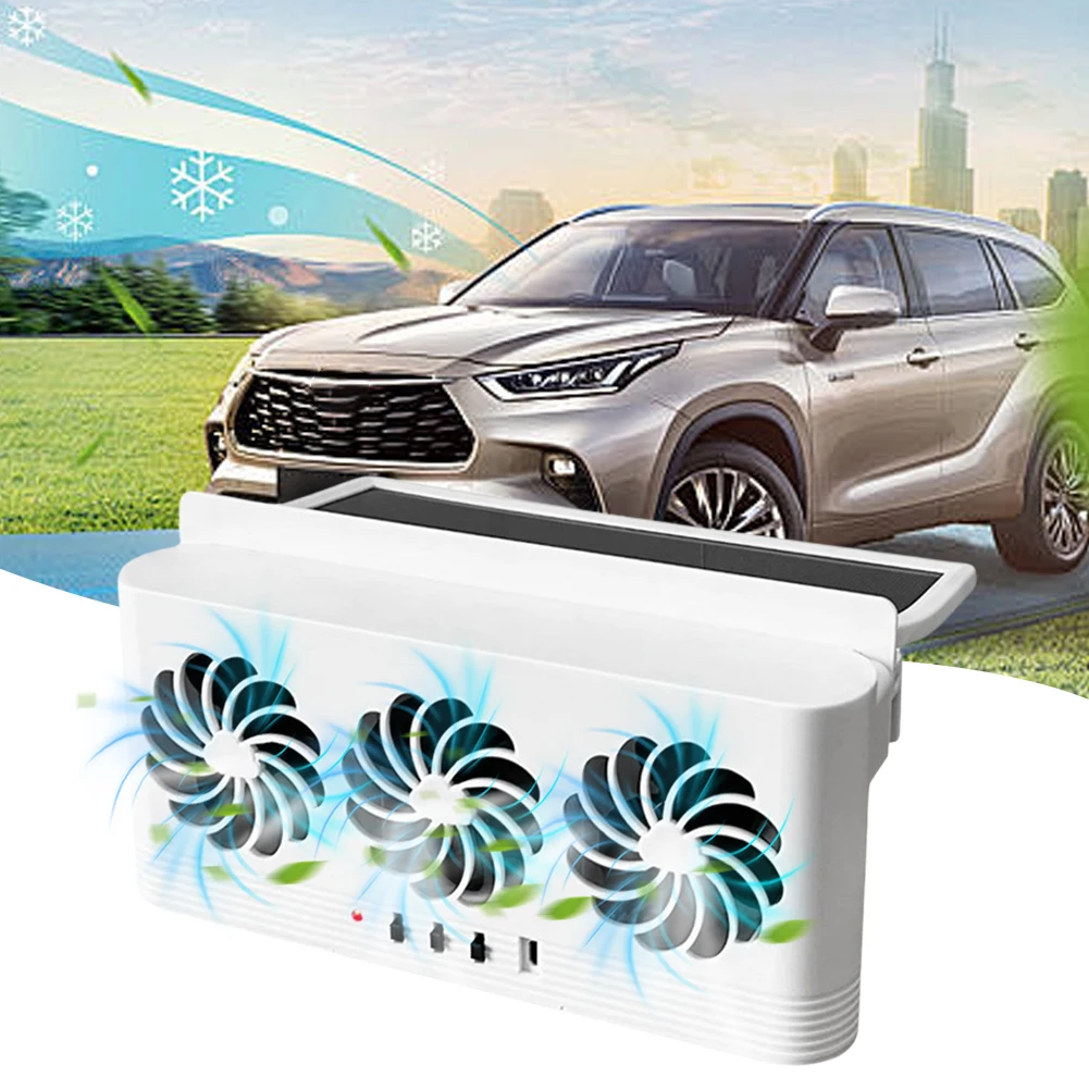 

Solar Car Radiator Cooling Fan Eliminate Peculiar Smell Car Window Air Vent Fan USB Powered Auto Ventilation Fan for Vehicles