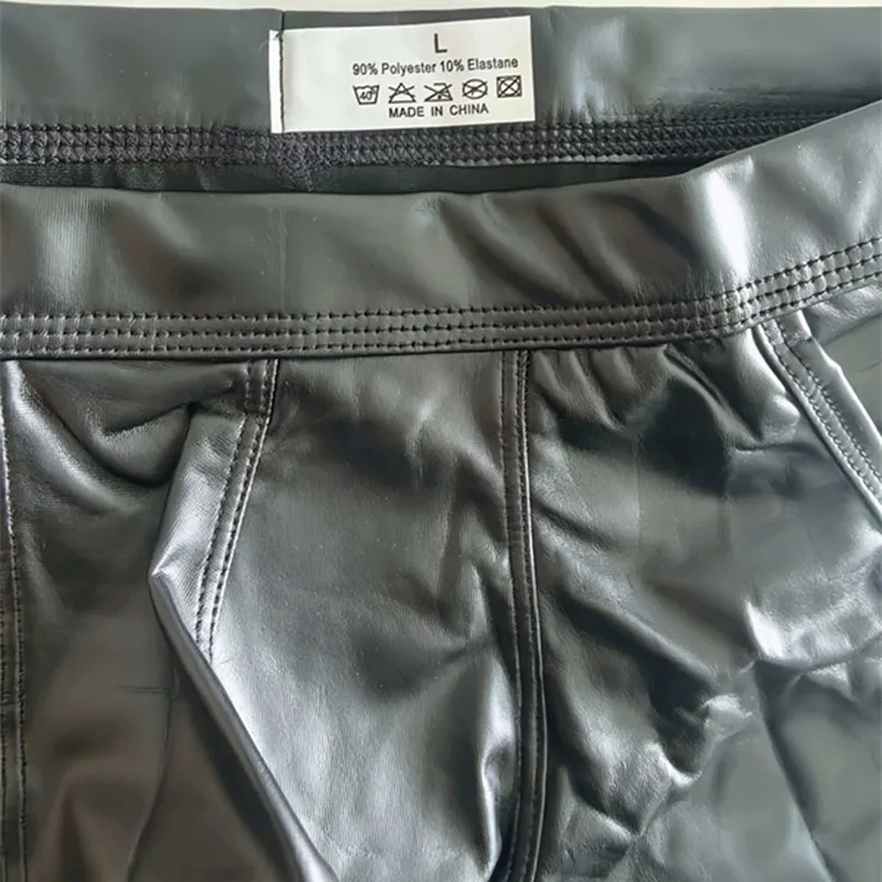 Celana dalam pria seksi Lingerie kulit imitasi Jockstrap belakang berongga celana dalam kantong cembung U pinggang rendah S-XL Cueca Calzoncillos