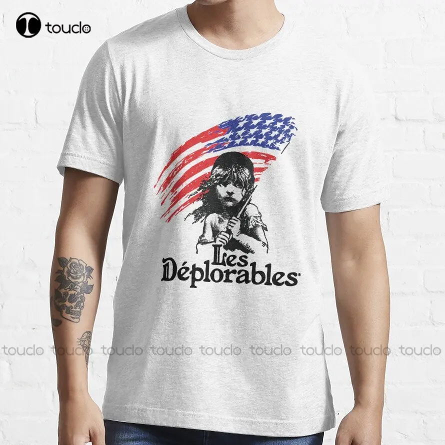 Les Deplorables American Flag T-Shirt Trending T-Shirt Tee Shirts Mens Cotton Outdoor Simple Vintage Casual Tee Shirts Xs-5Xl