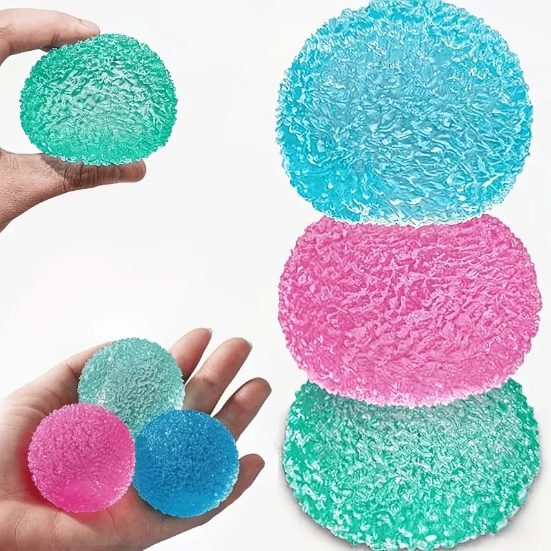 NEEDOH Pelota Antiestrés de Gel Texturizado de Rebote Lento, Juguete Sensorial para Aliviar la Ansiedad, Regalo para Vacaciones y Regreso a Clases, Color Aleatorio