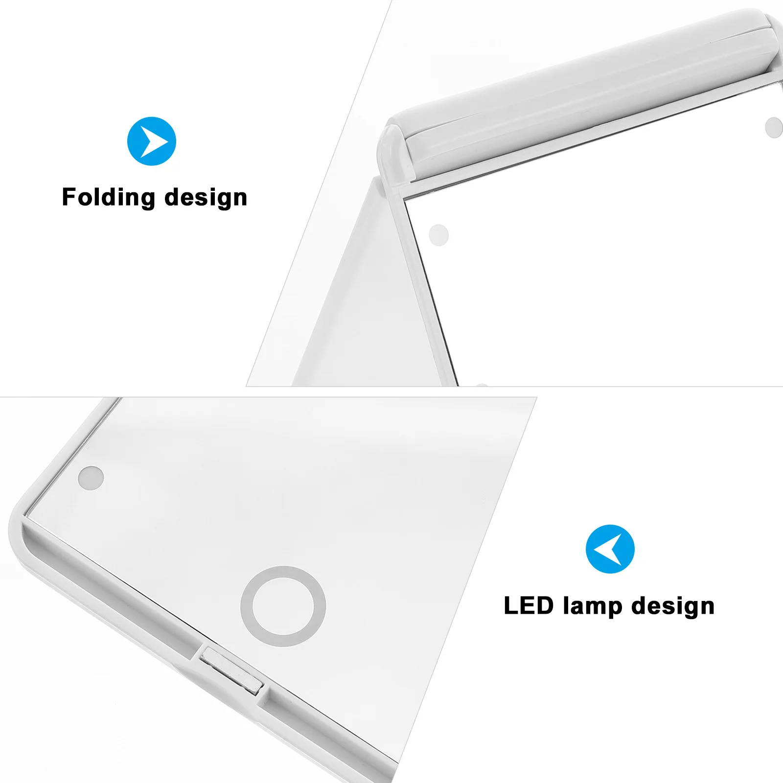 

Foldable LED Makeup Mirror Square Compact Durable Handheld Two-Sided Small Portable Pocket Mini Travel Light Makeup Mirror